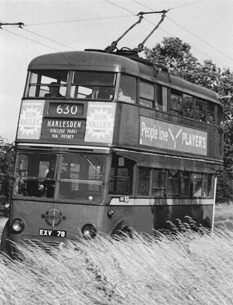  Trolleybus crossing Mitcham Common