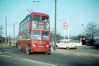 The north-western terminus of trolleybus route 645. A roundabout on the A5 Edware Road 
	at the junction of London Road, Spur Road and Brockley Hill.