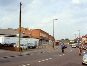 Trolleybus pole survivor in Burlington Road - Click on picture for an enlarged version