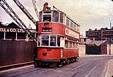  Tram 391 on the temporary bridge over Deptford Creek 